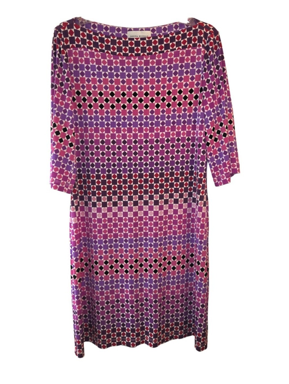 Donna Morgan Pink & Purple Print Stretchy Dress
